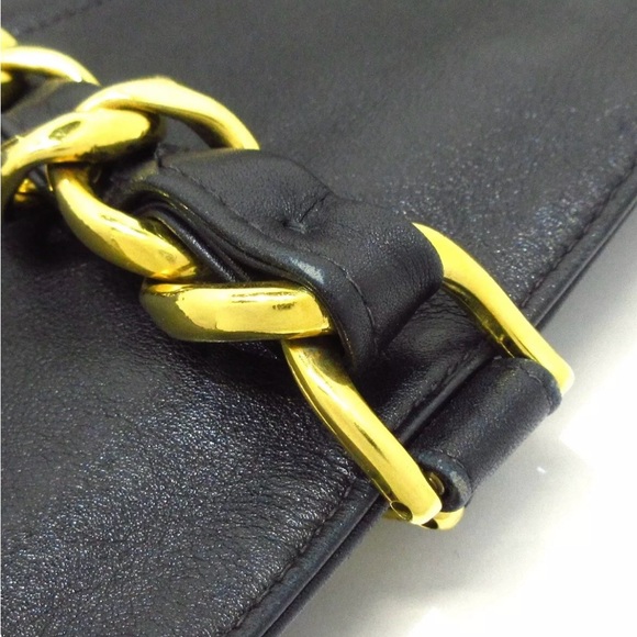 SOLD Chanel Vintage Black Large CC 24k plated gold chain tote - Picture 10 of 13
